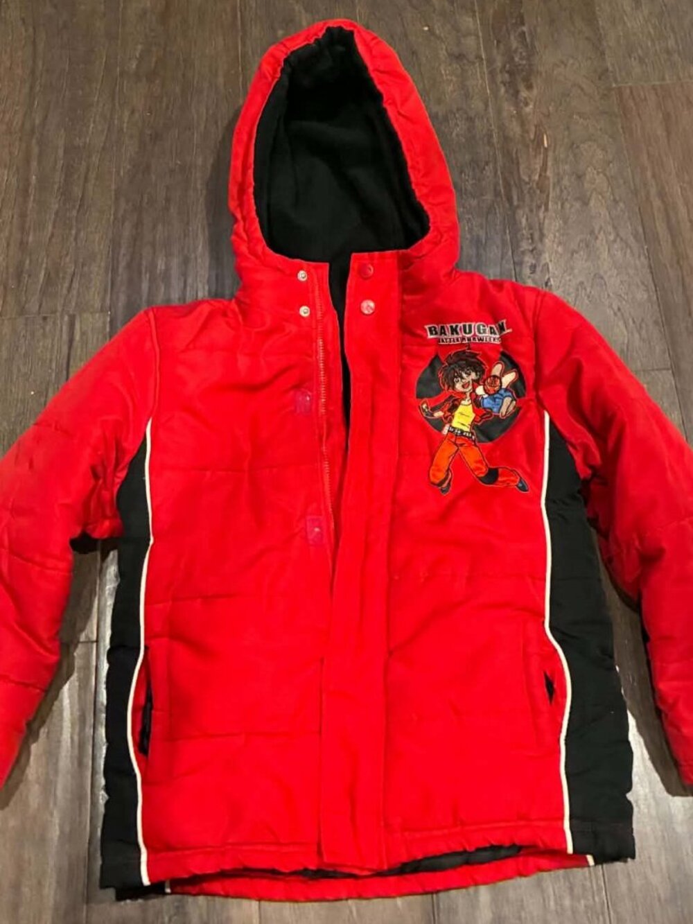 Y2K Bakugan Kuso Youth Hooded Puffer Jacket Officially Licensed Sega Toys 6/7